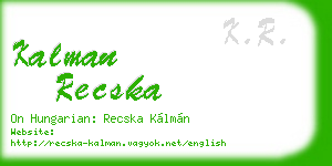 kalman recska business card